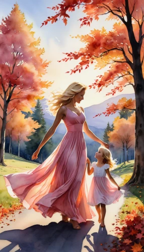 autumn background,little girl in wind,autumn walk,autumn idyll,little girls walking,little girl and mother,walk with the children,children's background,children's fairy tale,autumn day,autumn scenery,autumn landscape,autumn chores,girl and boy outdoor,little girl in pink dress,fantasy picture,the autumn,landscape background,fall landscape,autumn theme,Photography,General,Realistic