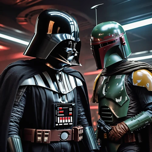 darth vader,starwars,star wars,boba fett,dark side,storm troops,confrontation,vader,cg artwork,empire,darth wader,imperial,tie fighter,droids,rots,force,helmets,overtone empire,father-son,father and son,Photography,General,Realistic