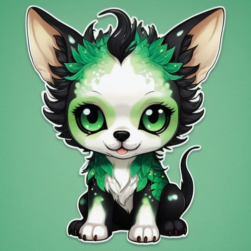 hollyleaf cherry,capricorn kitz,patrol,kit fox,cat vector,toy fox terrier,green animals,green,green dragon,child fox,pomeranian,furta,emerald,sand fox,emerald lizard,tamarin,cardigan welsh corgi,aaa,chihuahua,indian spitz,Illustration,Abstract Fantasy,Abstract Fantasy 10