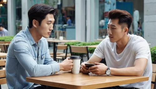 korean drama,connectcompetition,men sitting,coffee shop,conversation,connect competition,alipay,chatting,the coffee shop,kdrama,romantic meeting,e-wallet,talking,street cafe,online date,korean culture,discussion,couple - relationship,coffee cup sleeve,dating,Photography,General,Realistic