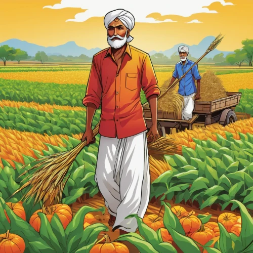 field cultivation,farm workers,cereal cultivation,agricultural,agriculture,aggriculture,farmworker,farmer protest,farmers,farmer,farm background,barley cultivation,agroculture,stock farming,sikh,agricultural use,farming,agricultural engineering,india,punjabi cuisine,Illustration,Japanese style,Japanese Style 13