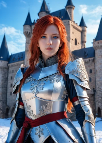 joan of arc,castleguard,suit of the snow maiden,massively multiplayer online role-playing game,knight armor,iulia hasdeu castle,female warrior,celtic queen,winterblueher,the snow queen,swordswoman,ice queen,eufiliya,puy du fou,cuirass,fantasy woman,dwarf sundheim,merida,heroic fantasy,breastplate