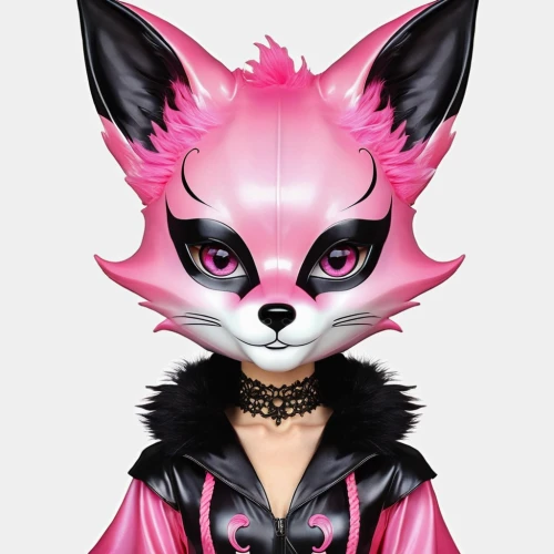 pink vector,kit fox,pink cat,furta,the pink panter,child fox,fox,fennec,redfox,sand fox,a fox,magenta,kitsune,pink background,desert fox,punk,cosmetic,cute fox,furry,masquerade,Illustration,Abstract Fantasy,Abstract Fantasy 10