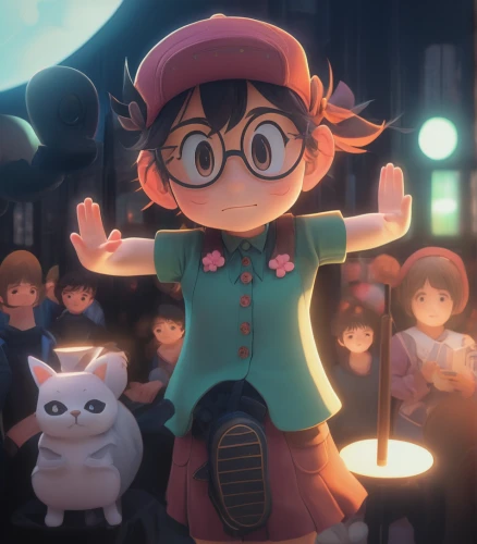 akko,magical adventure,potter,the pied piper of hamelin,conductor,detective conan,hero academy,kid hero,game illustration,adventure game,studio ghibli,mallow family,matsuno,kids illustration,pied piper,cute cartoon character,carol singers,carolers,anime 3d,game character,Photography,General,Fantasy