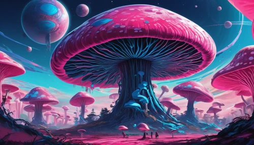 mushroom landscape,mushroom island,mushrooms,alien planet,alien world,club mushroom,mushroom type,forest mushroom,mushroom,tree mushroom,toadstools,anti-cancer mushroom,champignon mushroom,fairy world,futuristic landscape,toadstool,forest mushrooms,blue mushroom,cloud mushroom,fantasy landscape,Conceptual Art,Sci-Fi,Sci-Fi 06