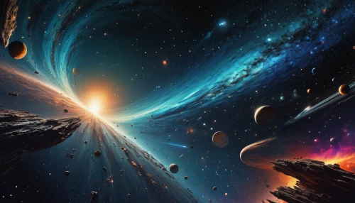 space art,galaxy collision,deep space,outer space,space,planets,planetary system,nebulous,orbiting,universe,celestial bodies,the universe,astronomy,galaxy,binary system,exoplanet,colorful star scatters,planetarium,starscape,alien planet,Illustration,Realistic Fantasy,Realistic Fantasy 36
