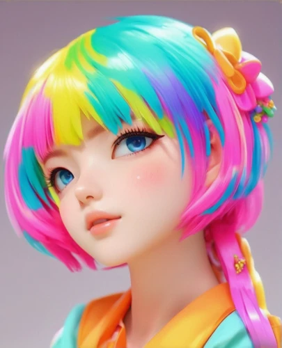 artist doll,painter doll,doll's facial features,female doll,candy island girl,stylized macaron,cosmetic,girl doll,hatsune miku,doll's head,3d model,luka,3d figure,fashion doll,doll figure,japanese doll,collectible doll,child girl,tumbling doll,clay doll,Illustration,Japanese style,Japanese Style 02