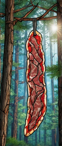bacon tree,cooked salami,salami,red sausage,soppressata,cured meat,jerky,salt-cured meat,wind chime,salumi,genoa salami,deer sausage,chinese sausage,on a stick,birch sap,penny tree,salami bread,chorizo,harness cocoon,liver sausage,Unique,Paper Cuts,Paper Cuts 08
