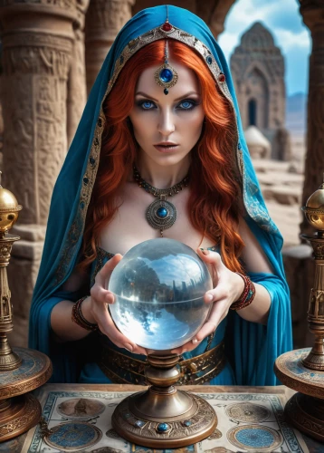 crystal ball-photography,crystal ball,fortune teller,priestess,sorceress,fantasy art,fortune telling,fantasy picture,divination,fantasy portrait,fantasy woman,blue enchantress,ball fortune tellers,merida,the enchantress,celtic queen,mystical portrait of a girl,amulet,sacred geometry,cybele
