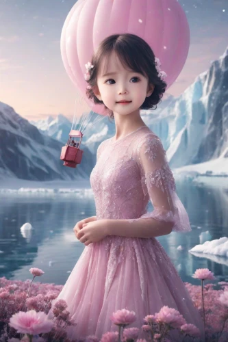 little girl in pink dress,little girl with balloons,little girl fairy,rosa ' the fairy,rosa 'the fairy,child fairy,princess sofia,fairy tale character,3d fantasy,pink balloons,flower fairy,fairy queen,photo manipulation,fantasy picture,digital compositing,little girl with umbrella,fairy,children's background,children's fairy tale,little princess,Photography,Natural