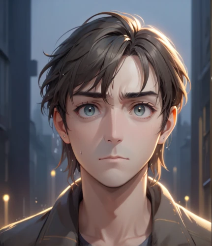 cg artwork,portrait background,city ​​portrait,main character,male character,anime boy,game illustration,victor,detective conan,author,everett,leo,newt,edit icon,custom portrait,digital painting,world digital painting,lance,young man,violet evergarden,Anime,Anime,General