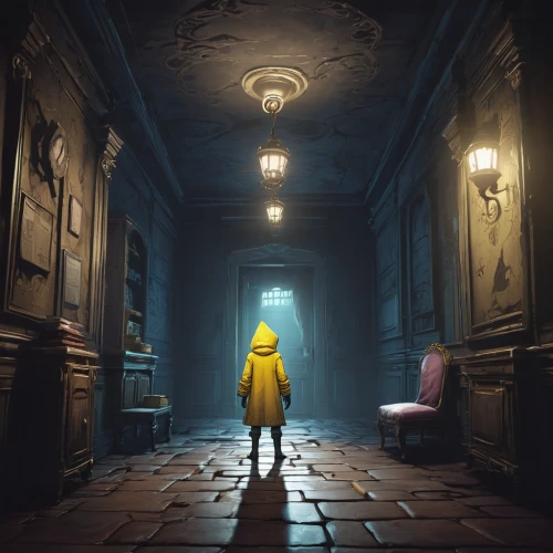 penumbra,dandelion hall,adventure game,yellow light,game art,the little girl's room,action-adventure game,3d render,pinocchio,little yellow,play escape game live and win,hallway,live escape game,abandoned room,games of light,yellow bell,a dark room,hall of the fallen,empty hall,rooms,Conceptual Art,Fantasy,Fantasy 24