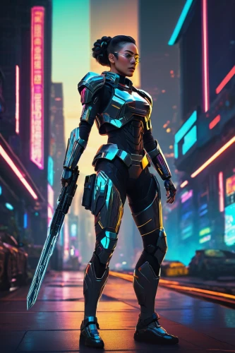 nova,cyberpunk,symetra,tracer,cyber,rein,neottia nidus-avis,cg artwork,vector girl,futuristic,neon arrows,scifi,mech,enforcer,katana,game art,sci fiction illustration,4k wallpaper,cyborg,ranger,Art,Artistic Painting,Artistic Painting 31