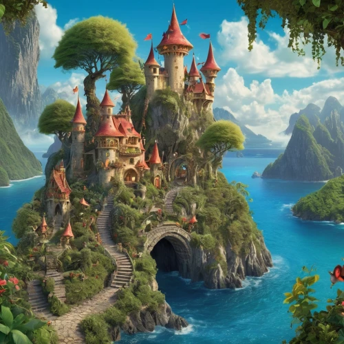 fairy tale castle,fairytale castle,fantasy landscape,fantasy world,fairy village,fantasy city,fantasy picture,fairy tale,fairytale,an island far away landscape,fairy world,castel,bird kingdom,a fairy tale,knight's castle,monkey island,cartoon video game background,3d fantasy,children's fairy tale,castelul peles,Illustration,Realistic Fantasy,Realistic Fantasy 02