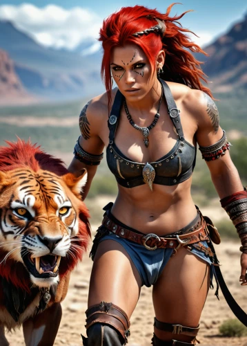 female warrior,warrior woman,cat warrior,massively multiplayer online role-playing game,warrior and orc,darth talon,fantasy art,barbarian,huntress,fantasy warrior,lioness,hard woman,strong women,wild cat,heroic fantasy,female lion,fantasy picture,strong woman,to roar,toyger