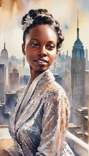 tiana,african american woman,nigeria woman,african woman,girl in a historic way,afroamerican,ester williams-hollywood,black woman,afro-american,clove,portrait background,maria bayo,queen of liberty,african-american,ebony,afro american,digital compositing,khokhloma painting,housekeeper,beautiful african american women,Digital Art,Watercolor