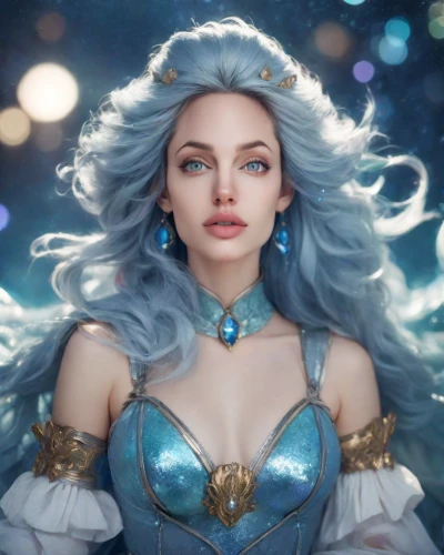 fantasy woman,fantasy portrait,elsa,blue enchantress,ice queen,valerian,winterblueher,fantasia,cg artwork,fantasy art,cinderella,the snow queen,aurora,fantasy picture,fantasy girl,3d fantasy,full hd wallpaper,mermaid vectors,the enchantress,violet head elf,Photography,Realistic