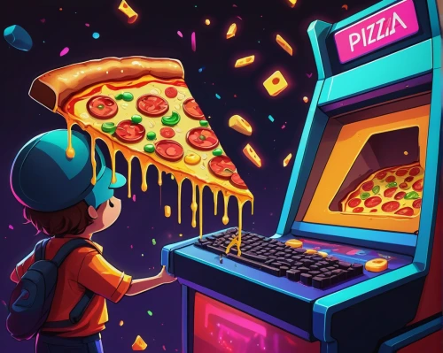 pizzeria,pizza hawaii,pizza,the pizza,pizza service,pizzas,order pizza,game illustration,game art,slice,pizol,pizza supplier,pizza stone,slices,aesthetic,game drawing,arcade game,slice of pizza,nostalgic,quarter slice,Conceptual Art,Fantasy,Fantasy 21