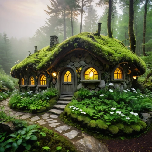 fairy house,house in the forest,miniature house,fairy village,mushroom landscape,fairytale forest,hobbiton,beautiful home,fairy forest,grass roof,fairytale castle,hobbit,summer cottage,little house,fairy tale castle,the cabin in the mountains,house in the mountains,a fairy tale,enchanted forest,house in mountains,Photography,Artistic Photography,Artistic Photography 10