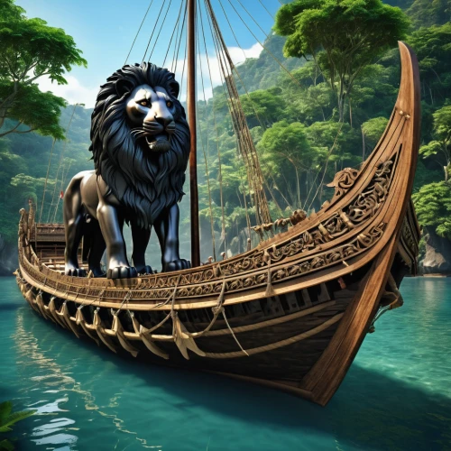 forest king lion,lion's coach,panthera leo,saranka,longship,trireme,zodiac sign leo,lion,jon boat,viking ship,monkey island,two lion,galleon,lions,african lion,caravel,long-tail boat,lion river,canis panther,king of the jungle,Photography,General,Realistic
