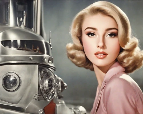 model years 1960-63,model years 1958 to 1967,eva saint marie-hollywood,mamie van doren,gena rolands-hollywood,robots,fallout4,atomic age,robot icon,c-3po,female hollywood actress,ann margarett-hollywood,cybernetics,droid,hollywood actress,spark plug,blonde woman,robot,chrysler airflow,major appliance