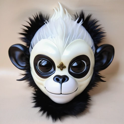 gibbon,langur,gibbon 5,colobus,siamang,skull mask,chinese panda,tamarin,primate,pandabear,animal head,daruma,marmoset,new world porcupine,monkey,barong,indri,panda bear,chimp,skull sculpture,Illustration,Abstract Fantasy,Abstract Fantasy 10