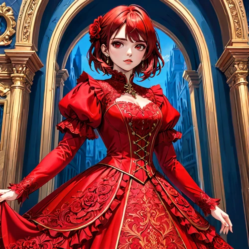 queen of hearts,lady in red,ruby red,red riding hood,red tunic,scarlet sail,little red riding hood,red gown,red russian,diamond red,celtic queen,vanessa (butterfly),crimson,fairy tale character,ruby,red apple,victorian lady,red coat,the carnival of venice,princess anna,Anime,Anime,General