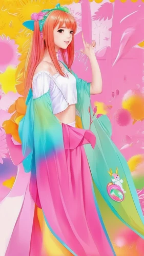 spring unicorn,unicorn background,rainbow pencil background,rosa 'the fairy,hanbok,rosa ' the fairy,flower fairy,soft pastel,rainbow background,fairy galaxy,rainbow unicorn,fairy queen,fantasia,fairy,fairy tale character,fairy world,unicorn art,hatsune miku,fantasy girl,mikuru asahina,Illustration,Japanese style,Japanese Style 02