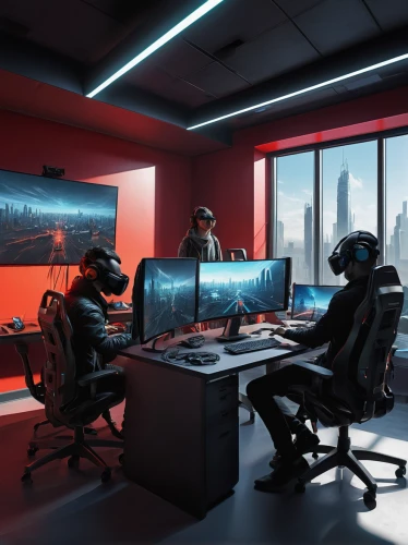 computer room,blur office background,modern office,creative office,computer workstation,working space,monitors,3d rendering,new concept arms chair,vr headset,sci fi surgery room,fractal design,computer desk,neon human resources,virtual reality,oculus,vr,virtual world,offices,gamer zone,Conceptual Art,Sci-Fi,Sci-Fi 07