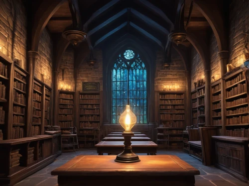 bookshelves,old library,hogwarts,scholar,reading room,bibliology,the local administration of mastery,library,study room,librarian,apothecary,bookshelf,bookcase,parchment,the books,celsus library,potions,cartoon video game background,medieval architecture,candlemaker,Illustration,Realistic Fantasy,Realistic Fantasy 04