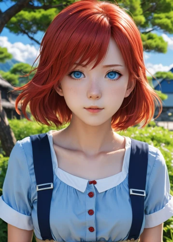 nora,cinnamon girl,red-haired,heterochromia,redhead doll,fairy tale character,fae,maci,vanessa (butterfly),sakura,alice,anime 3d,action-adventure game,main character,world digital painting,nami,hinata,worried girl,android game,princess anna
