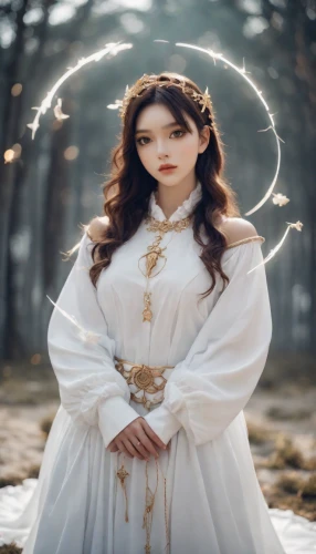 hanbok,baroque angel,mystical portrait of a girl,solar,ao dai,korean drama,white rose snow queen,vintage angel,angel,the angel with the veronica veil,the snow queen,fairy queen,the enchantress,joan of arc,priestess,fire angel,korean culture,angelic,sorceress,arang,Photography,Natural