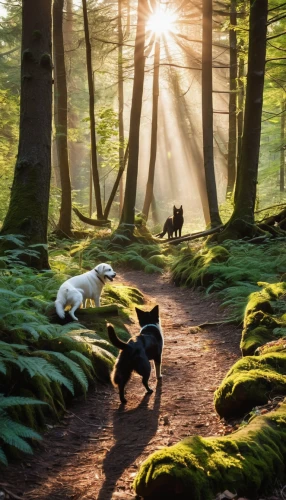 dog hiking,hunting dogs,walking dogs,herding dog,french bulldogs,schipperke,forest animals,woodland animals,vancouver island,pet vitamins & supplements,dog photography,forest glade,dog walker,three dogs,two running dogs,korean jindo dog,hikers,dog walking,welsh cardigan corgi,canaan dog,Photography,General,Realistic