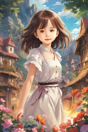 japanese sakura background,sakura background,flower background,spring background,springtime background,portrait background,studio ghibli,girl picking flowers,girl in the garden,girl in flowers,japanese floral background,landscape background,falling flowers,children's background,rosa ' amber cover,sakura blossom,free land-rose,farm background,floral background,little girl in wind,Digital Art,Anime