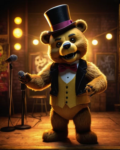 scandia bear,3d teddy,solo entertainer,pubg mascot,conductor,ringmaster,musical rodent,mascot,teddy,teddy-bear,suit actor,the mascot,left hand bear,teddy bear crying,bear teddy,entertainer,cabaret,teddybear,great bear,singing,Illustration,American Style,American Style 08