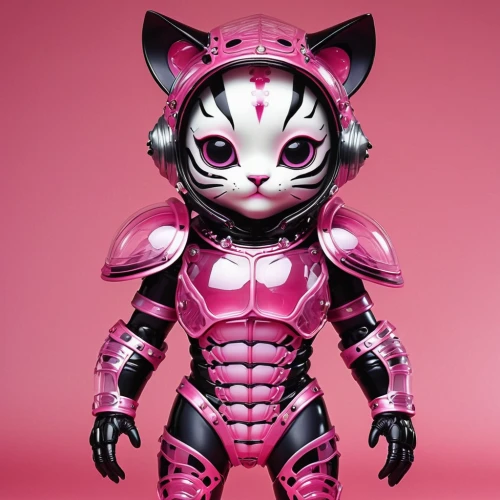 the pink panter,pink cat,doll cat,rubber doll,cat warrior,armored animal,revoltech,pink vector,metal toys,feline,animal feline,feline look,cat kawaii,lucky cat,cyber,armored,plastic toy,actionfigure,pink panther,the pink panther,Illustration,Abstract Fantasy,Abstract Fantasy 10