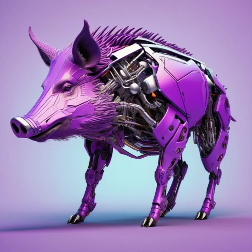 armored animal,electric donkey,boar,posavac hound,hyena,warthog,wild boar,anthropomorphized animals,rhino,cyberpunk,purple,jagdterrier,pig,pig dog,streampunk,inner pig dog,constellation wolf,exoskeleton,animals play dress-up,hog,Conceptual Art,Sci-Fi,Sci-Fi 10