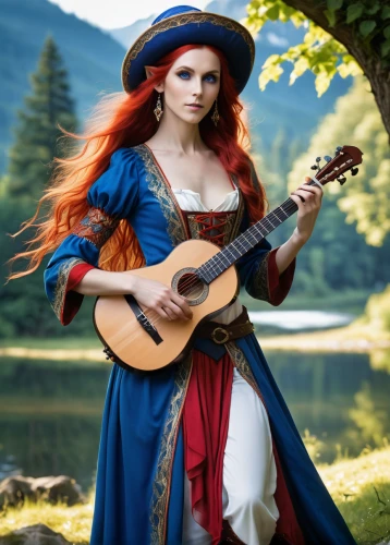 celtic woman,folk music,violin woman,art bard,celtic queen,celtic harp,woman playing,music fantasy,balalaika,bard,fantasy picture,fantasy woman,musician,serenade,woman playing violin,merida,rosella,dulcimer,classical guitar,fantasy portrait