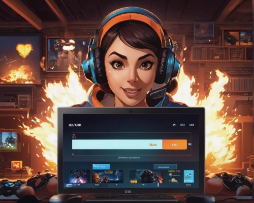 game illustration,fire background,steam icon,twitch icon,the community manager,computer icon,twitch logo,computer game,lures and buy new desktop,girl at the computer,steam release,fire artist,community manager,plan steam,computer skype,massively multiplayer online role-playing game,gaming,gamer,owl background,e-sports,Illustration,Retro,Retro 06