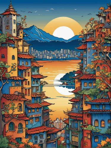 south korea,shirakami-sanchi,moc chau hill,busan,hong kong,japan landscape,colorful city,japan,daegu,daejeon,korea,kowloon,taipei city,taipei,seoul,bukchon,osaka,kathmandu,nepal,asia,Unique,Paper Cuts,Paper Cuts 04