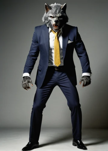 suit actor,suit,men's suit,wolverine,wildcat,a black man on a suit,suit trousers,big cat,werewolf,wolf bob,white-collar worker,blue tiger,gray cat,gray kitty,gray animal,grey fox,businessman,roaring,brute,the suit,Photography,Black and white photography,Black and White Photography 04