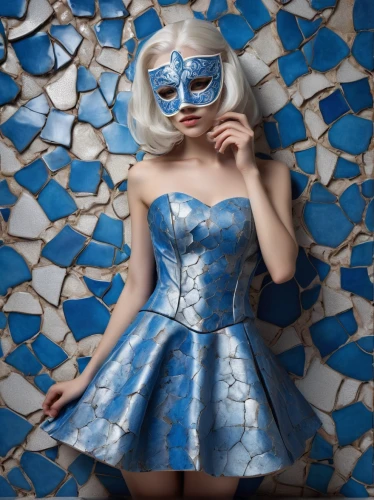 blue and white porcelain,silvery blue,blue enchantress,blue checkered,silver blue,blue dress,masquerade,doll dress,holly blue,mazarine blue,dress doll,sapphire,blue heart,bodypainting,winterblueher,cinderella,cobalt blue,blue and white,latex clothing,bodypaint,Illustration,Realistic Fantasy,Realistic Fantasy 17