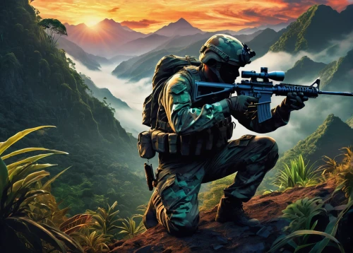 vietnam,patrol,game illustration,landscape background,mobile video game vector background,world digital painting,marine expeditionary unit,aaa,lost in war,m4a1 carbine,army men,sniper,vietnam's,patrols,m4a4,ha giang,rifleman,wall,game art,m4a1,Illustration,Realistic Fantasy,Realistic Fantasy 39