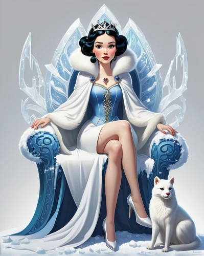 the snow queen,white rose snow queen,ice queen,snow white,elsa,ice princess,suit of the snow maiden,fairy tale icons,oriental princess,fairy tale character,eternal snow,princess sofia,cinderella,jasmine blue,blue snowflake,fairy queen,fairytale characters,mulan,jasmine,white lady,Conceptual Art,Fantasy,Fantasy 09