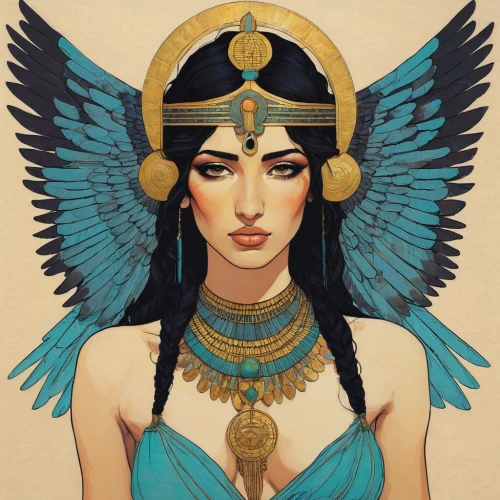 cleopatra,ancient egyptian girl,pharaonic,priestess,horus,athena,ancient egypt,egyptian,ancient egyptian,warrior woman,zodiac sign libra,headdress,goddess of justice,ankh,artemisia,maat,pharaoh,orientalism,sphinx pinastri,sphinx,Illustration,Paper based,Paper Based 19