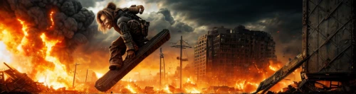 apocalyptic,the conflagration,destroyed city,city in flames,conflagration,pillar of fire,apocalypse,doomsday,fire background,destroy,armageddon,heroic fantasy,burning earth,post-apocalyptic landscape,scorched earth,fighter destruction,lake of fire,post apocalyptic,destruction,swath,Realistic,Movie,Warzone