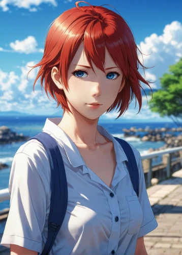 red-haired,nora,hinata,cinnamon girl,red summer,worried girl,marguerite,bulli,honolulu,sanya,summer background,meteora,beach background,french digital background,scarlet sail,wiz,cayenne,red head,portrait background,summer day