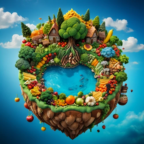 permaculture,vegetables landscape,earth fruit,mother earth,cornucopia,food collage,floating island,ecological footprint,organic food,love earth,little planet,ecological sustainable development,organic farm,floating islands,loveourplanet,mushroom landscape,ecoregion,ecological,ecologically,small planet,Photography,General,Fantasy