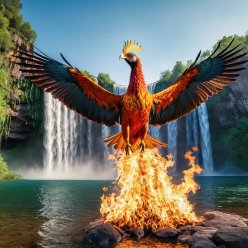 phoenix rooster,firebird,patung garuda,garuda,firebirds,fire birds,phoenix,flame spirit,macaws of south america,fire angel,scarlet macaw,fire background,exotic bird,pillar of fire,flame of fire,firespin,guatemalan quetzal,digital compositing,quetzal,fire dancer,Photography,General,Realistic