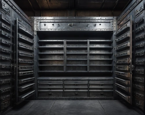 ammunition box,storage,storage medium,the morgue,compartments,wekerle battery,storage cabinet,vault,food storage,pantry,shelving,compactor,crate,wine cellar,air-raid shelter,dark cabinetry,hathseput mortuary,data storage,bunker,leather compartments,Photography,General,Fantasy